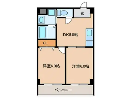 フォレスタ本庄(2DK/4階)の間取り写真