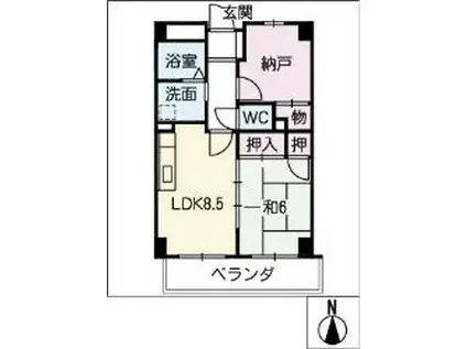 サンコート柳橋(1SLDK/4階)の間取り写真