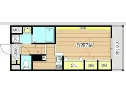 ベルエアー(1K/9階)の間取り写真
