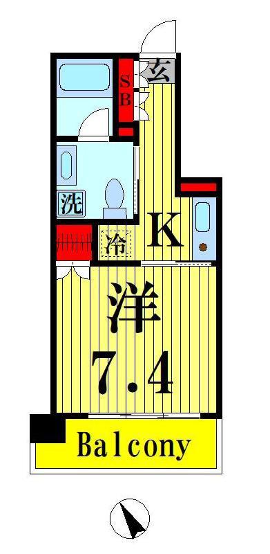 SPITZE(1K/3階)の間取り写真