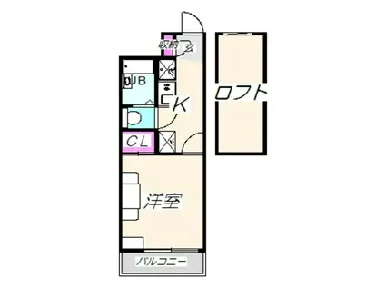 レオパレスプレミールII(1K/3階)の間取り写真