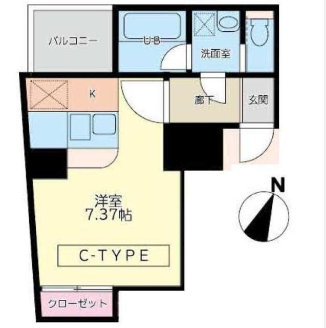 S-RESIDENCE日本橋浜町(1K/6階)の間取り写真
