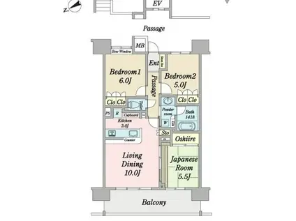 レーベンハイム柏の葉オルテ(3LDK/11階)の間取り写真
