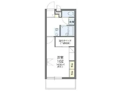 レオパレスストラーダ(1K/2階)の間取り写真