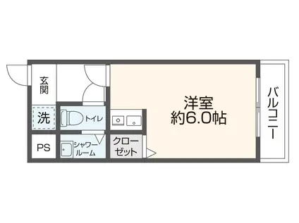 シティーハイツ弥刀(ワンルーム/4階)の間取り写真
