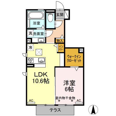 花水木の家 VI(1LDK/1階)の間取り写真