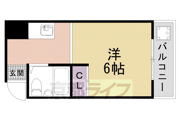 昇栄マンション(1K/3階)の間取り写真