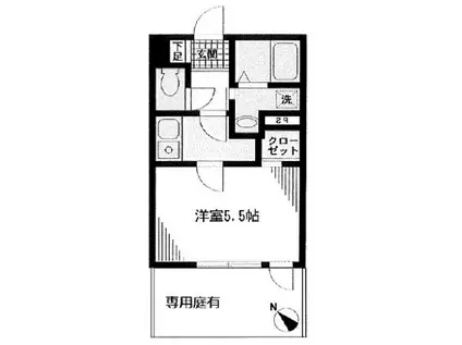 ディアコート石神井台(1K/1階)の間取り写真