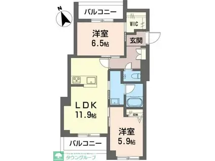 エー レジデンス(2LDK/4階)の間取り写真