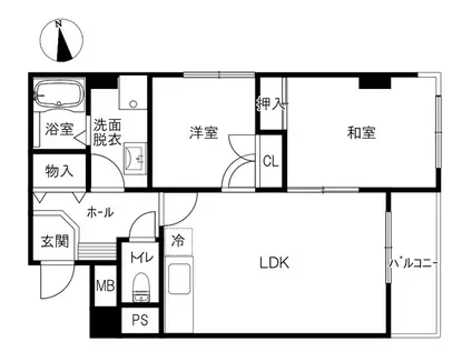 ベルトピア金沢 I(2LDK/4階)の間取り写真