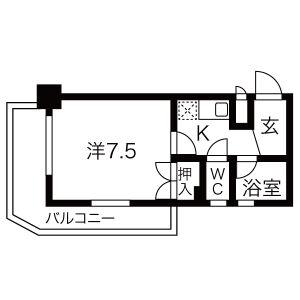 グリーン藤(1K/2階)の間取り写真