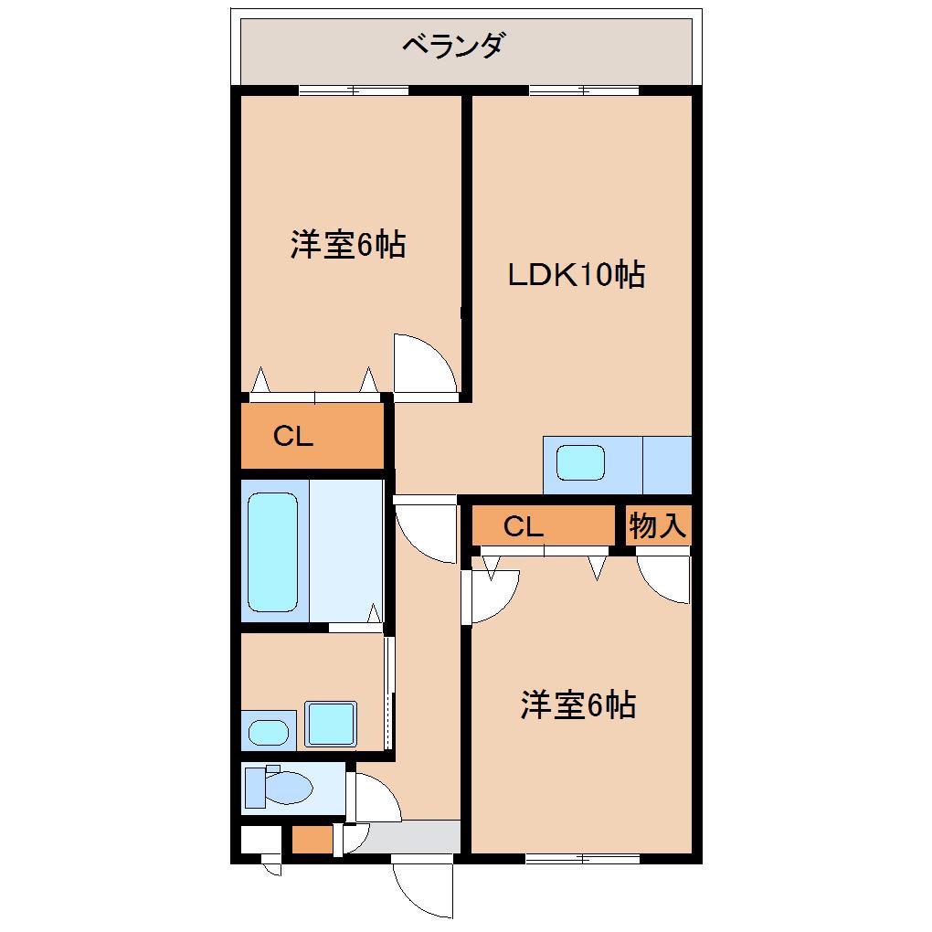 ベラーノ71(2LDK/1階)の間取り写真