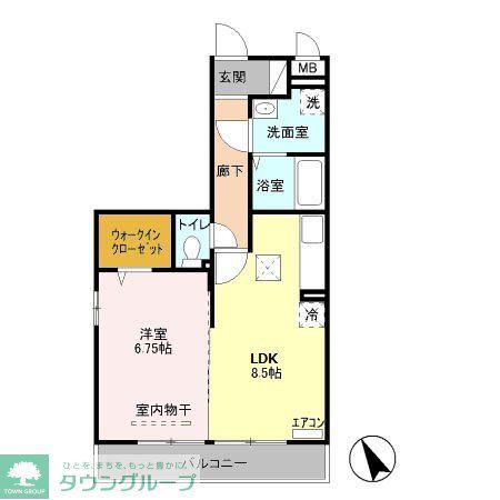 メゾンベール(1LDK/1階)の間取り写真