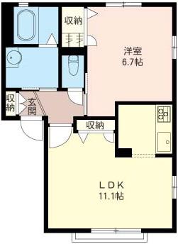 プラネットフラット野比(1LDK/1階)の間取り写真