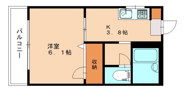 クレアール青山(1K/2階)の間取り写真