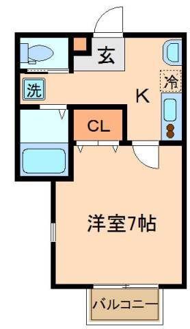 スミール市川(1K/2階)の間取り写真