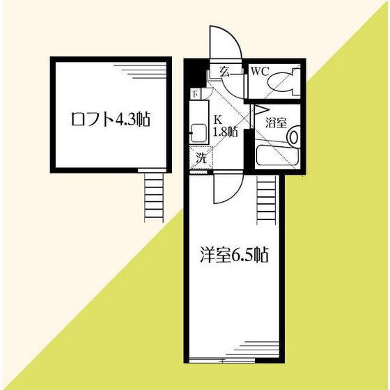 コートメモリー(1K/2階)の間取り写真