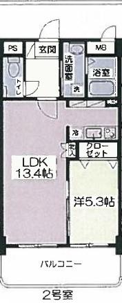 エレガンス光の森(1LDK/5階)の間取り写真