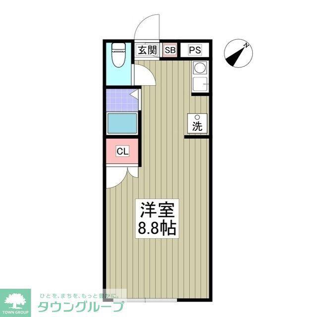 久保田ハイツひまわりA(ワンルーム/2階)の間取り写真