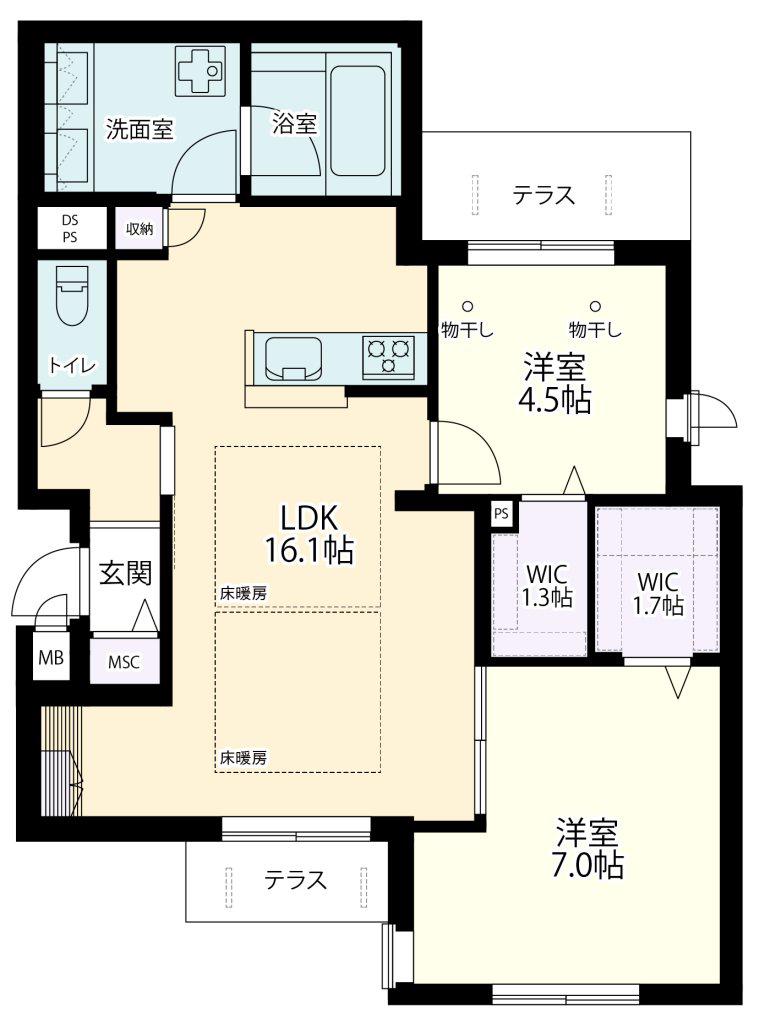 上北沢4丁目メゾン(2LDK/1階)の間取り写真