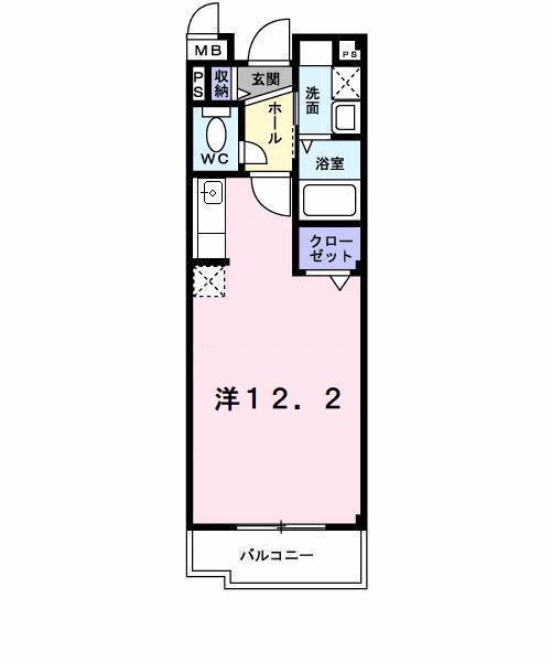 アルカンシェル(1K/2階)の間取り写真