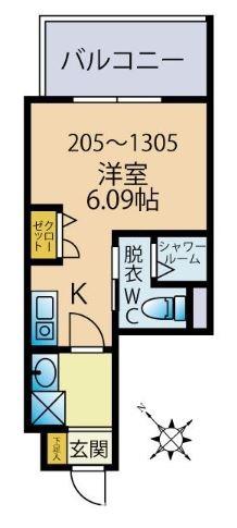MODERN PALAZZO 天神東 NEURO(ワンルーム/9階)の間取り写真
