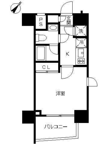 スカイコート池袋西壱番館(1K/9階)の間取り写真