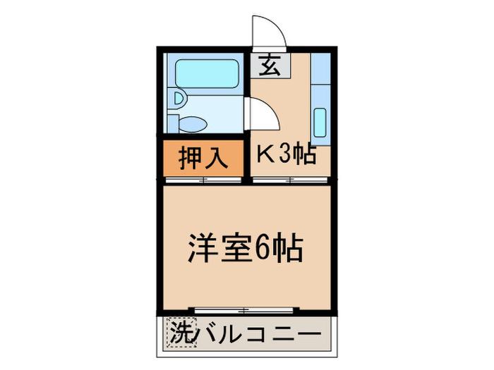 ビラワコー(1K/2階)の間取り写真