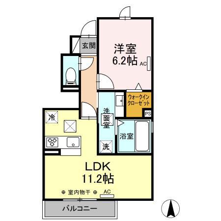 セジュールYUTAKA(1LDK/1階)の間取り写真