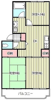 エスポワール畑中(3DK/1階)の間取り写真
