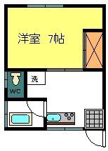 コーポ山西(1DK/2階)の間取り写真