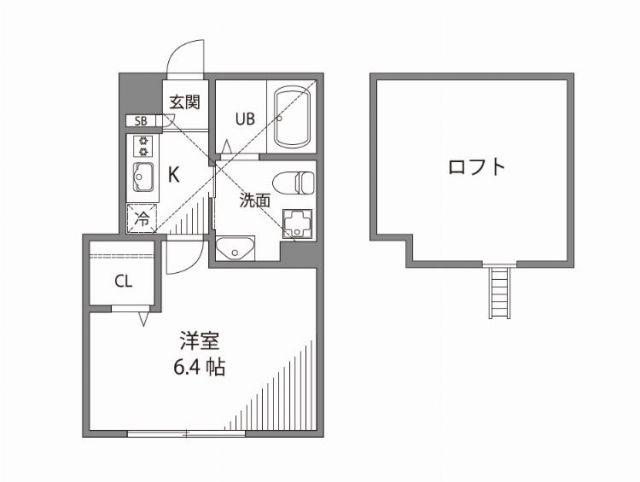 ハーモニックプレイス(1K/1階)の間取り写真