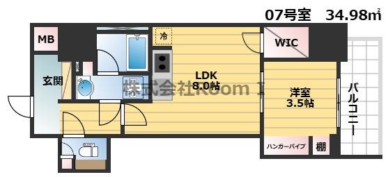 アーバネックス谷町四丁目(1LDK/2階)の間取り写真