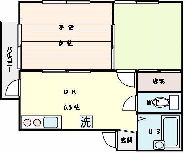 ホワイトシャトレー中野(2DK/2階)の間取り写真