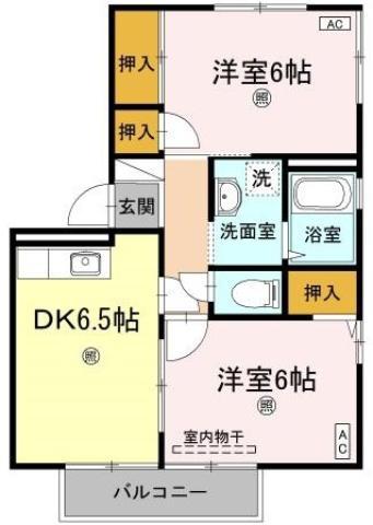 フレグランスAP(2DK/2階)の間取り写真