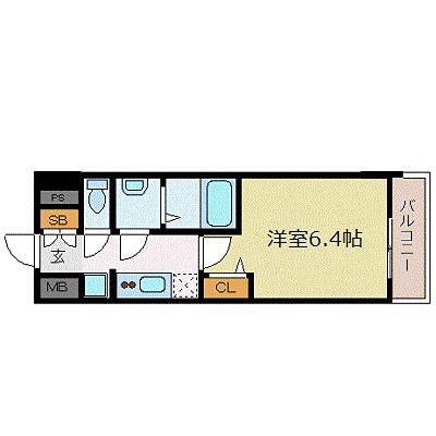 プレサンス淡路駅前(1K/8階)の間取り写真