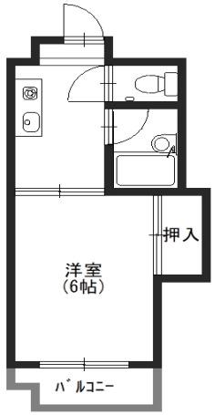 グレース平野(1K/2階)の間取り写真