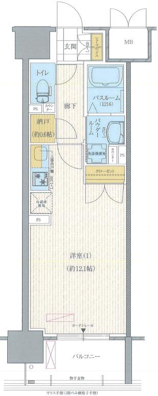 セイシア大拓26(ワンルーム/7階)の間取り写真