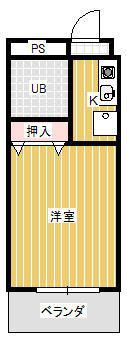 メゾンドール相南(1K/2階)の間取り写真