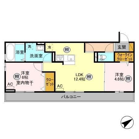 ドリーム(2LDK/3階)の間取り写真
