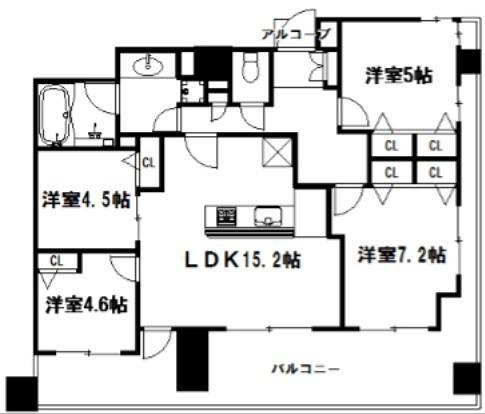 プレサンス京都四条河原町ネクステージ(4LDK/12階)の間取り写真