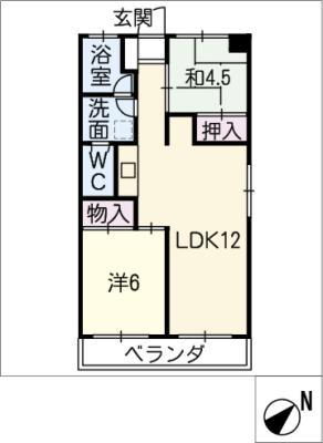 レジデンス中野川(2LDK/3階)の間取り写真
