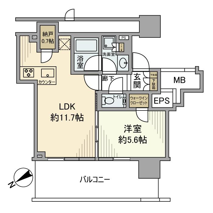 シテイタワー目黒(1LDK/3階)の間取り写真