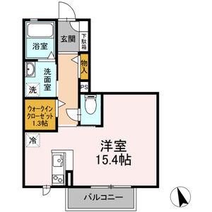 クラウン青山(ワンルーム/1階)の間取り写真