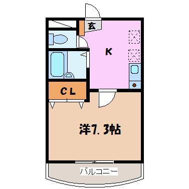 MAISON DES MISATO N(1K/2階)の間取り写真