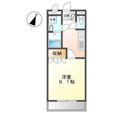 パレスシーサイド(1K/1階)の間取り写真