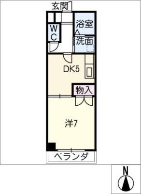 バーディーハイツ(1DK/2階)の間取り写真