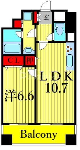 コンフォルト南葛西(1LDK/8階)の間取り写真