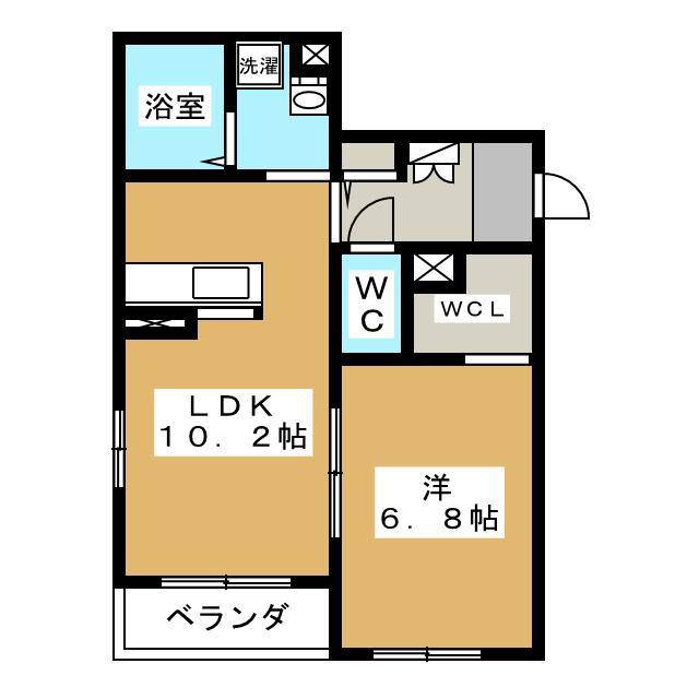S.DREAMIO(1LDK/1階)の間取り写真