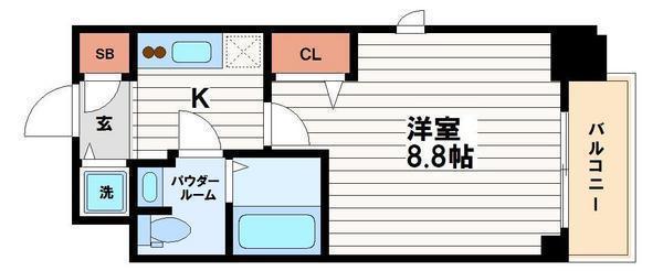 スワンズ谷町セントシティ(1K/10階)の間取り写真
